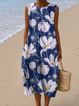 Eliza | Sleeveless Floral Midi Dress