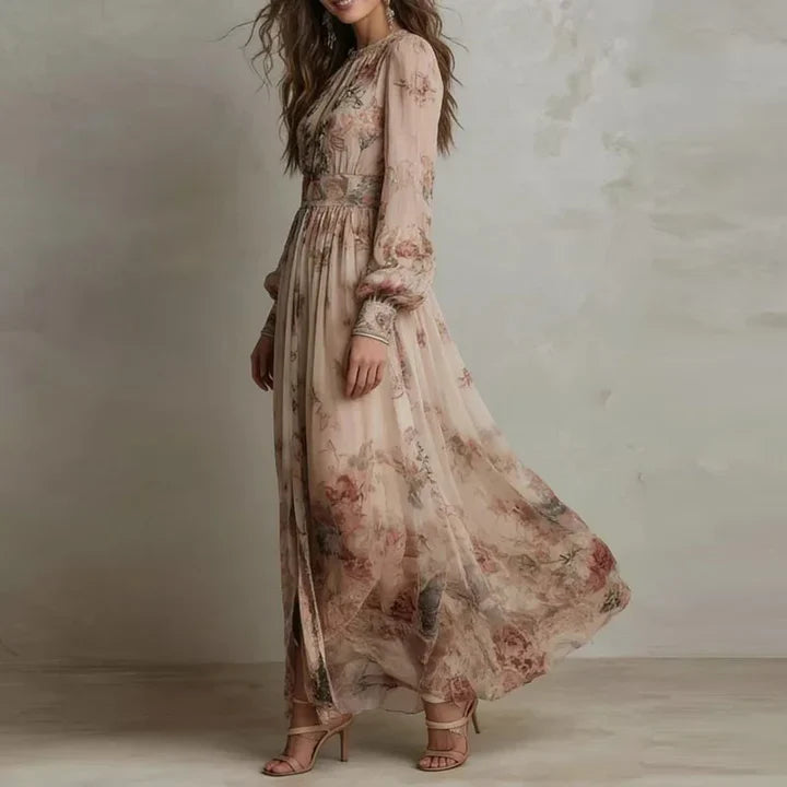 Matilda | Vintage Floral High-Waist Maxi Dress