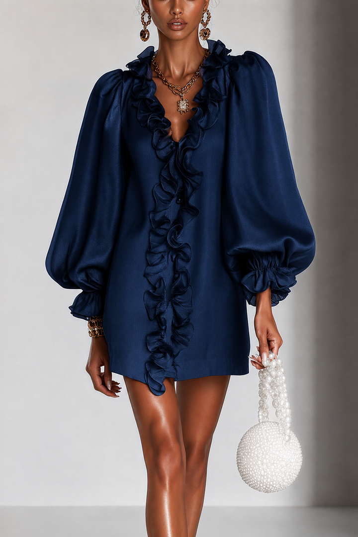 Roxanne | Ruffled Puff-Sleeve Mini Dress