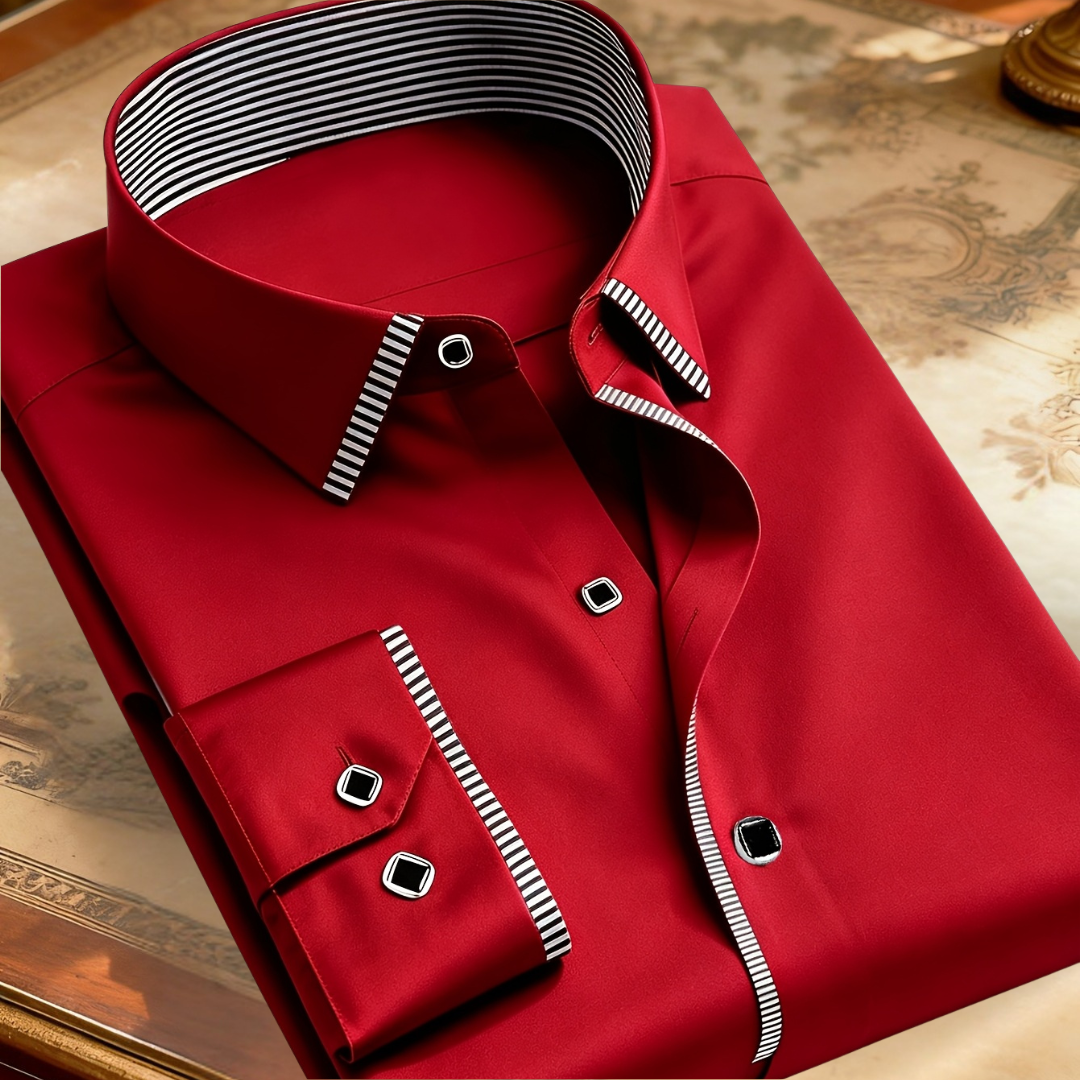 Cassian | Men's Layered Contrast Collar Shirt