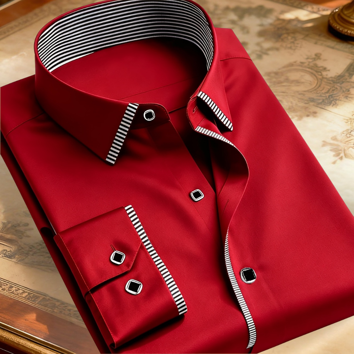 Cassian | Men's Layered Contrast Collar Shirt