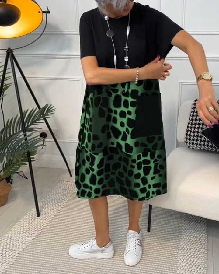 Marnie | Contrast Print Midi Dress