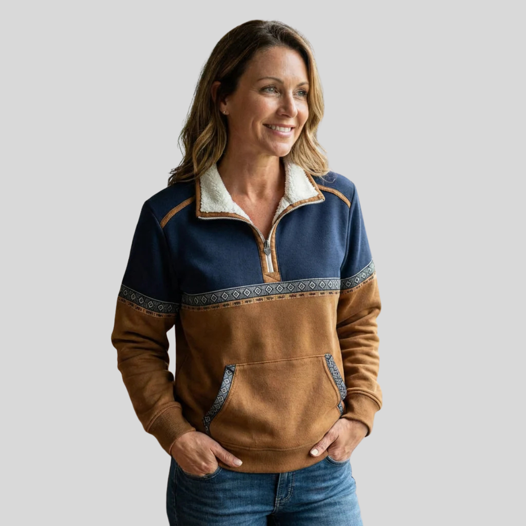Esme | Sherpa Collar Half-Zip Pullover