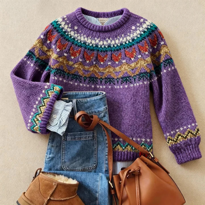Signe | Classic Patterned Knit Sweater