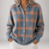 Adelia | Brushed Plaid Shirt Cardigan