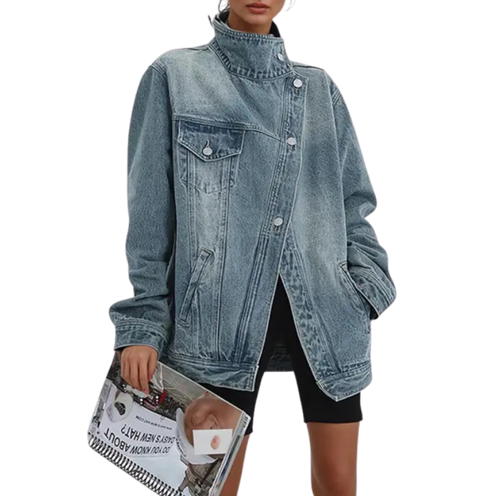 Frances | Vintage-Washed High-Neck Jacket