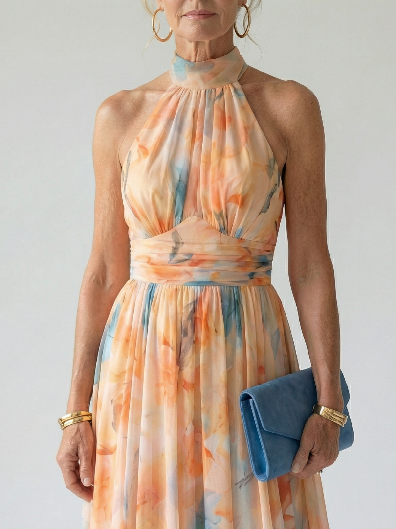 Marielle | Flowing Halter Midi Dress