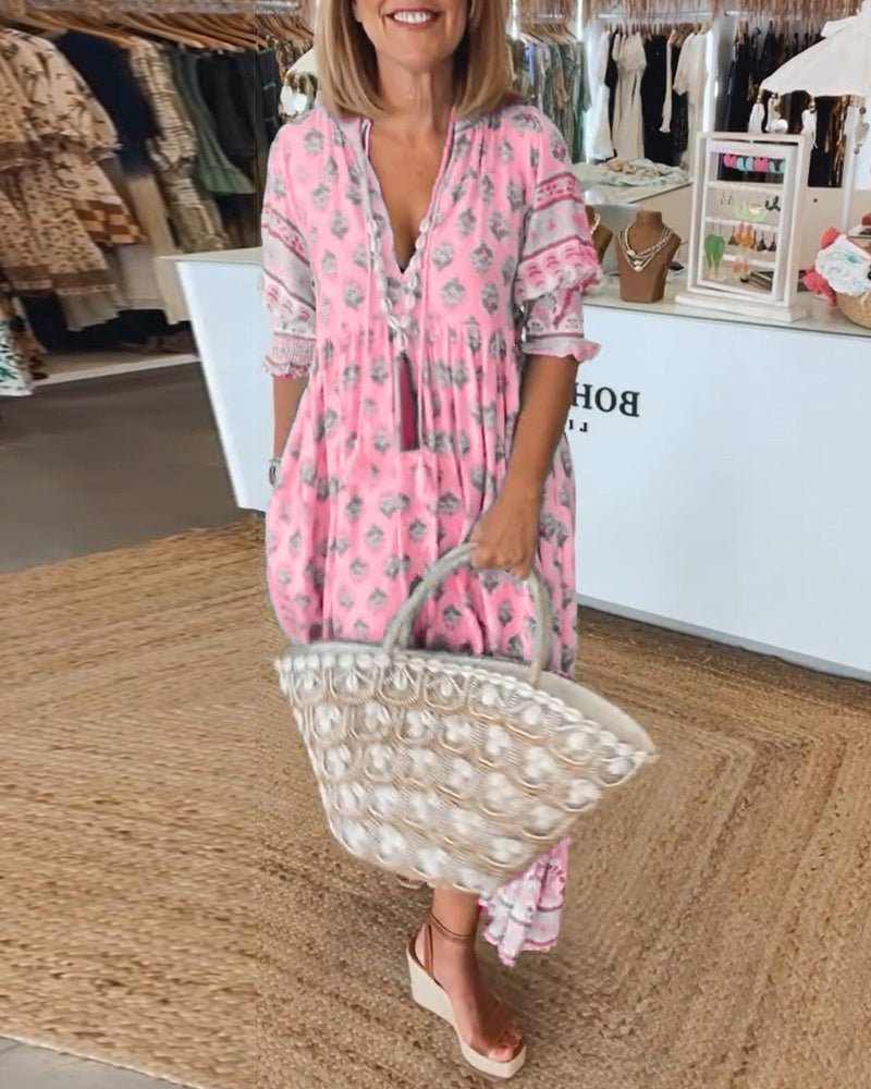 Bianca | Breezy Floral V-Neck Dress