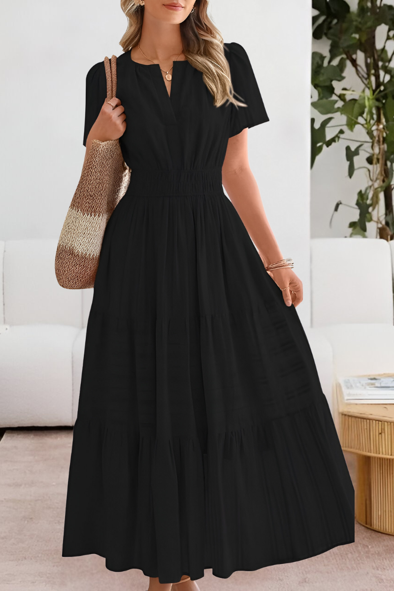 Harper | Tiered Flutter-Sleeve Maxi Dress