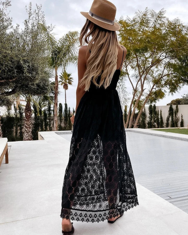 Adaline | Openwork Detail Wide-Leg Jumpsuit