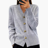 Miriam | Refined Heart-Button Cardigan