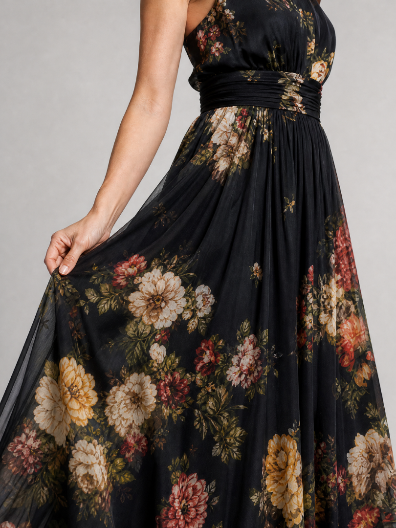 Yvette | Floral Halter Neck Maxi Dress