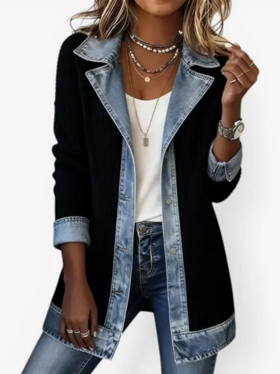 Elaina | Textured Contrast Jacket