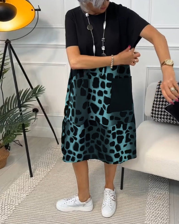 Marnie | Contrast Print Midi Dress