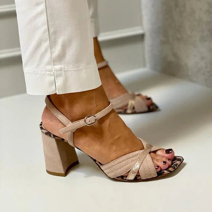 Elodie | Cross-Strap Block Heel Sandals