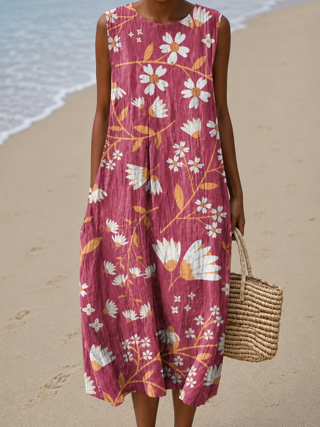 Lenora | Sleeveless Floral Midi Dress
