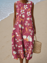 Lenora | Sleeveless Floral Midi Dress