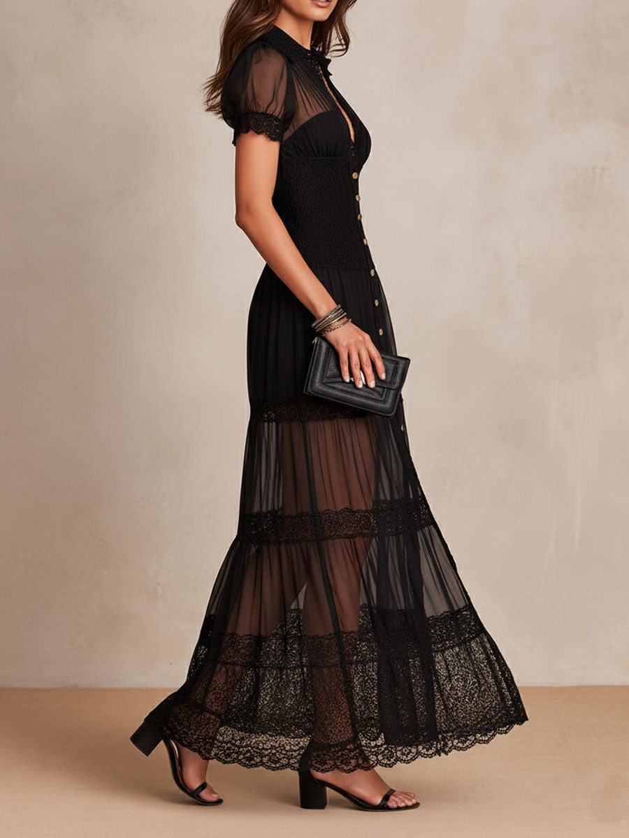 Prudence | Elegant Scalloped Maxi Dress