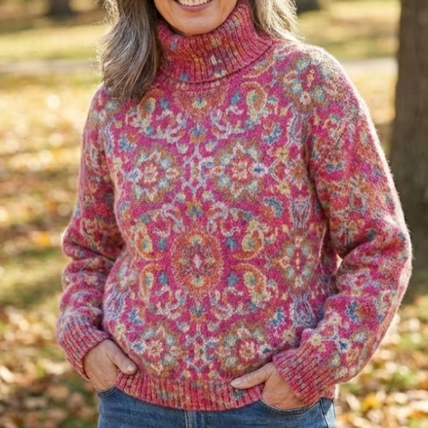 Thea | Patterned Turtleneck Sweater