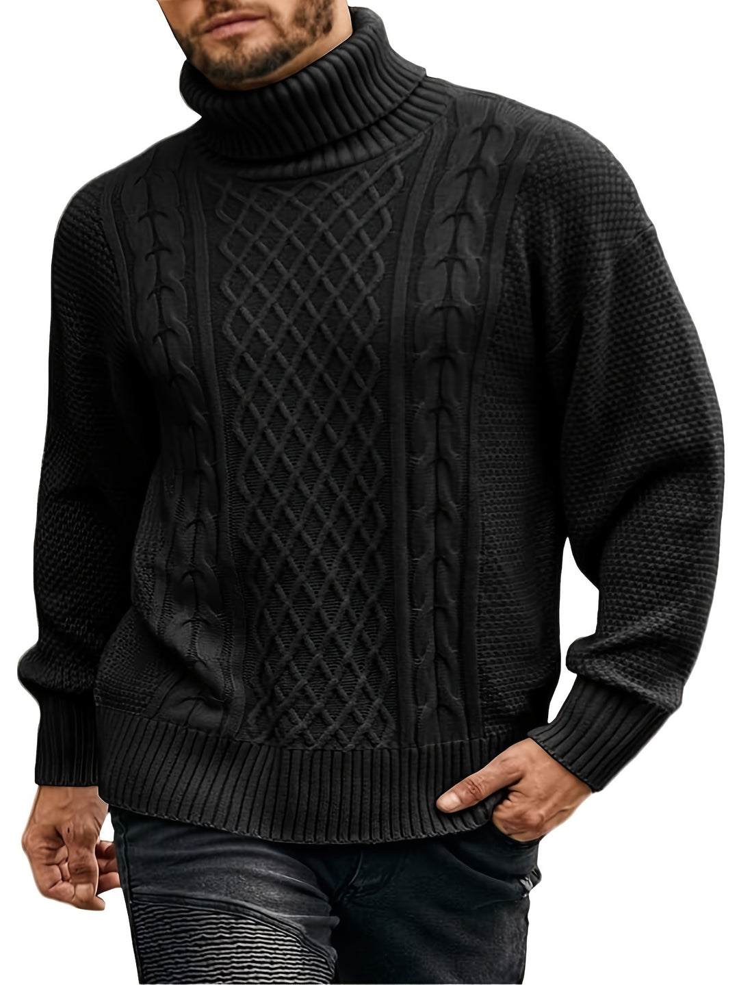 Garrett | Classic Cable-Knit Turtleneck Sweater