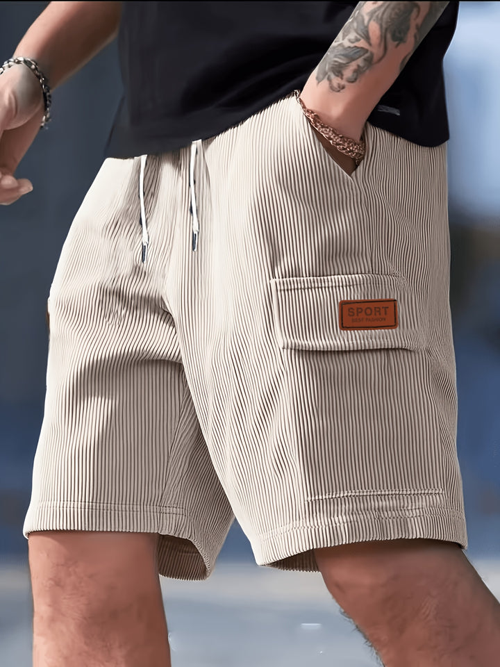 Tate | Men's Corduroy Cargo Drawstring Shorts