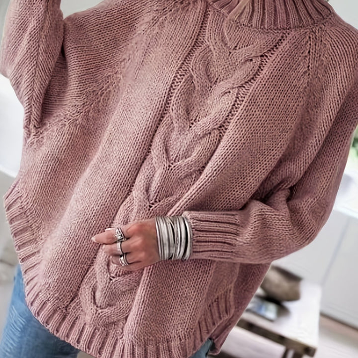 Carolyn | Cable-Knit High-Neck Sweater