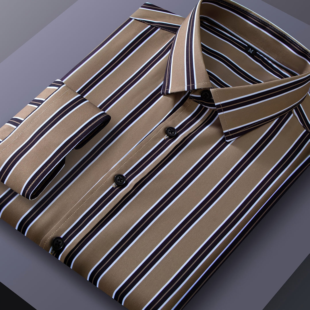 Vaughn | Men's Stretch Striped Long Sleeve Shirt