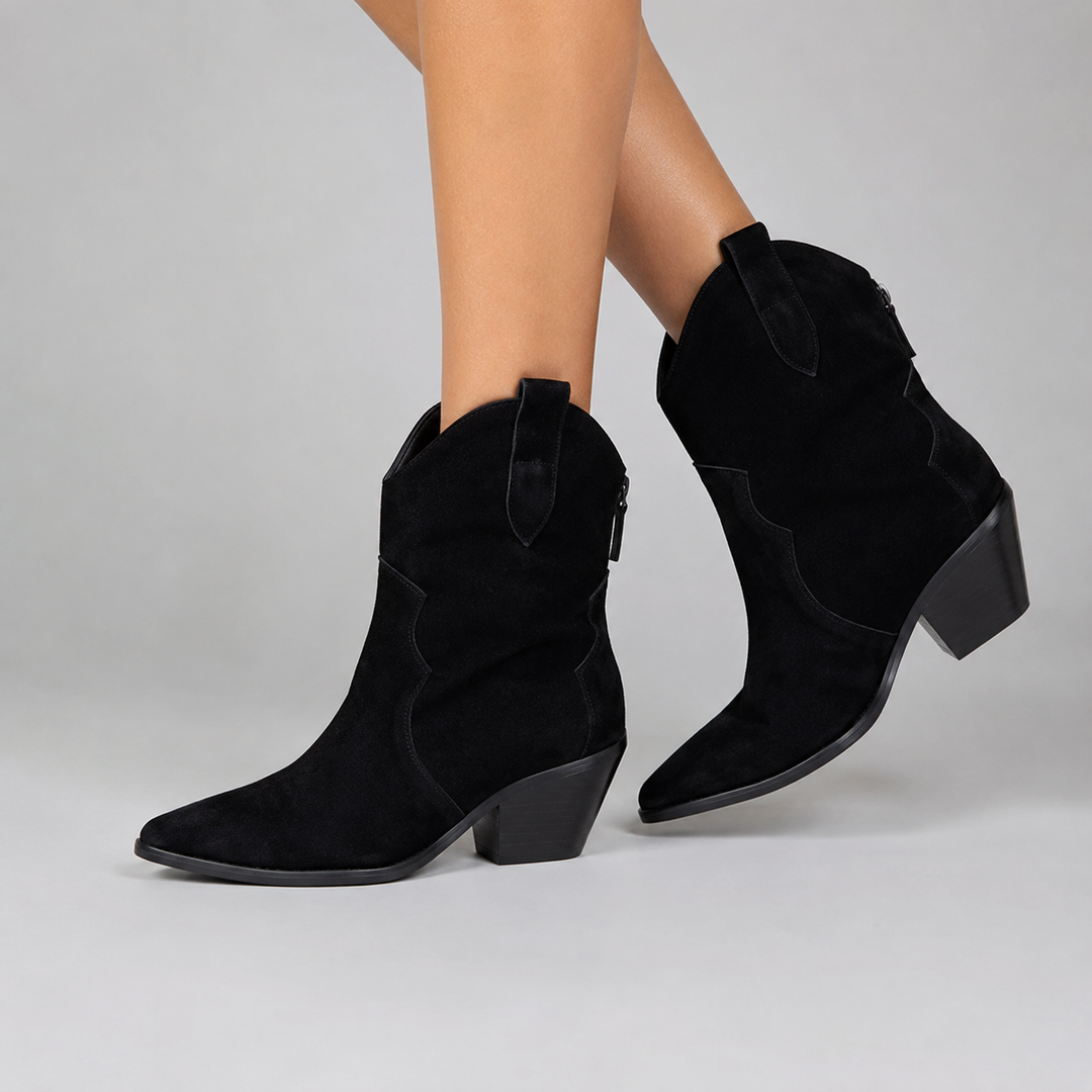 Rosemary | Western-Style Heeled Ankle Boots