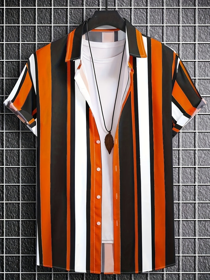 Albert | Men's Vertical Stripe Short Sleeve Shirt