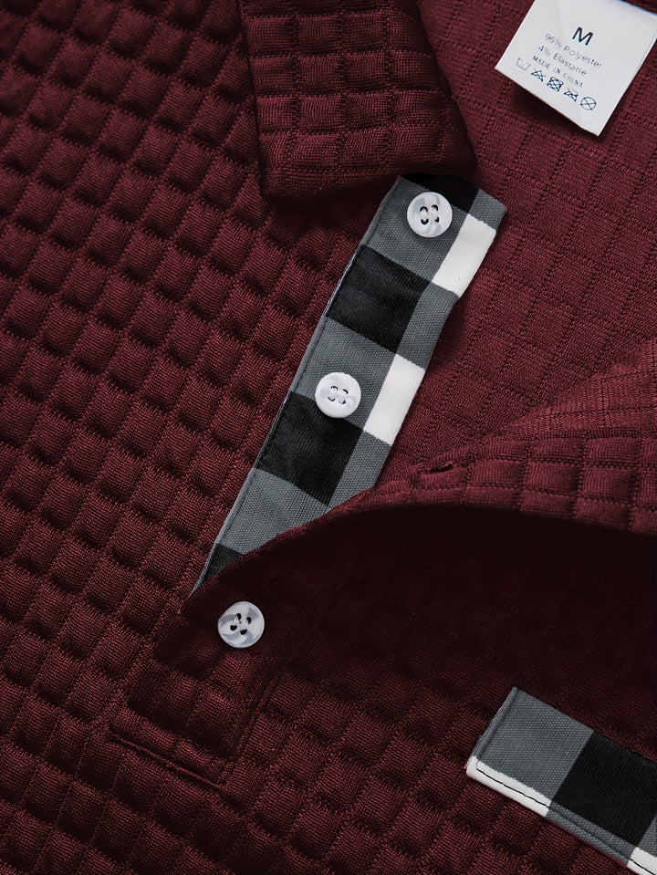 Hollis | Textured Long-Sleeve Polo Shirt