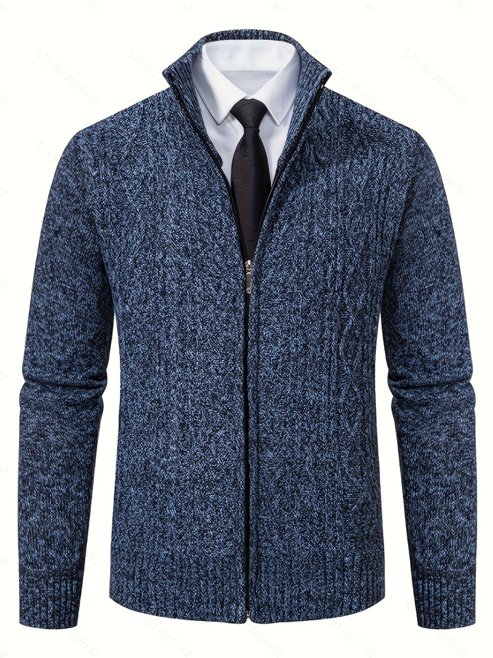 Rupert | Cable-Knit Stand-Collar Cardigan