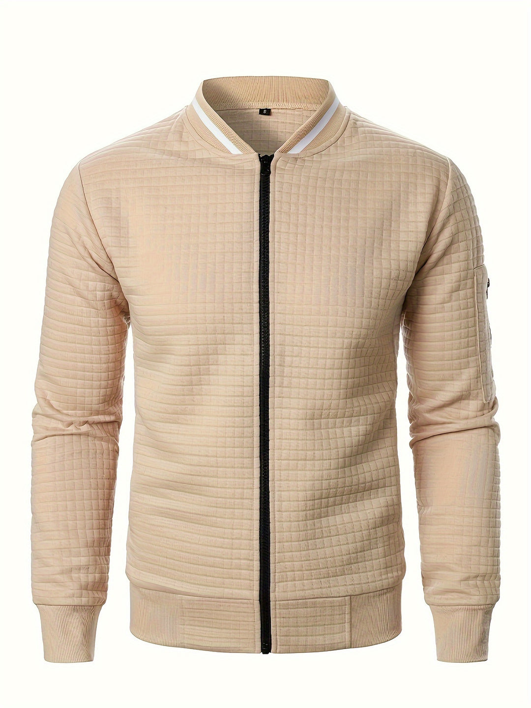 Marcus | Textured Stand-Collar Bomber Jacket