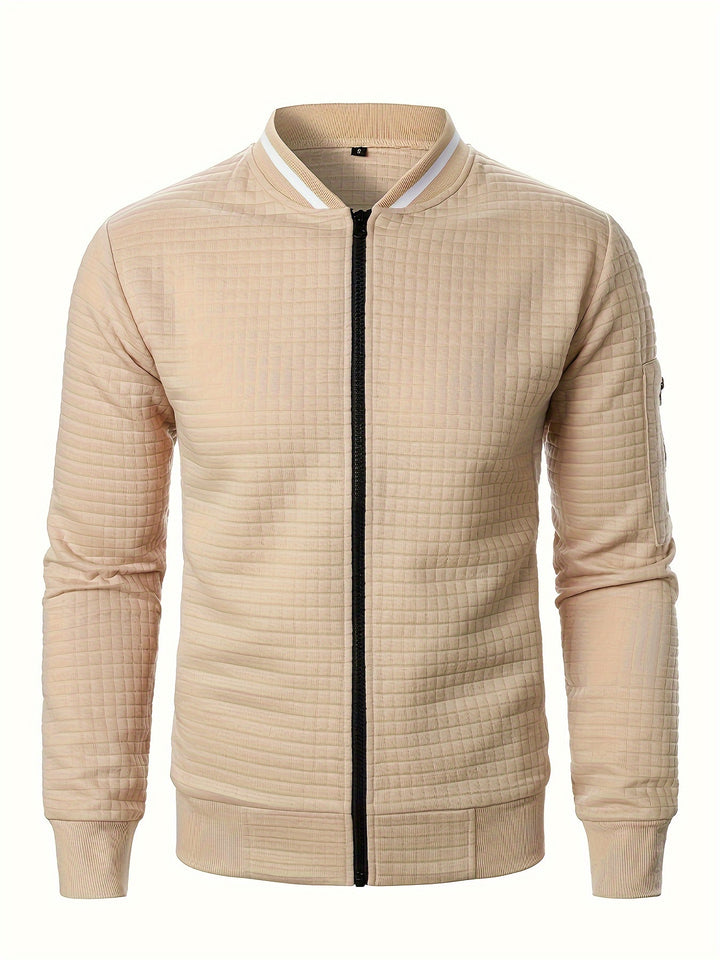 Marcus | Textured Stand-Collar Bomber Jacket