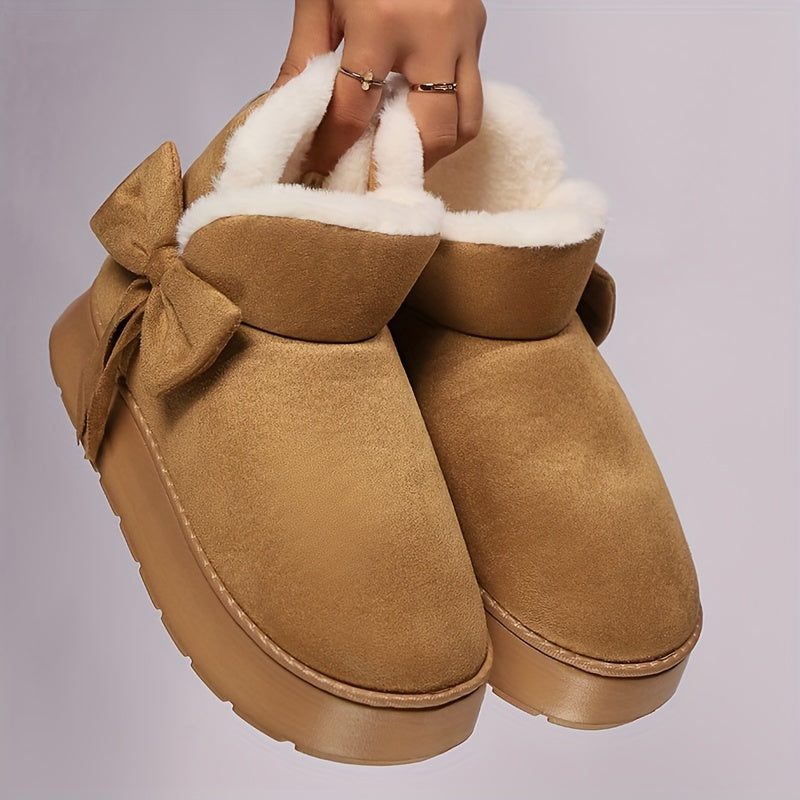 Noelle | Cozy Bow Ankle Boots