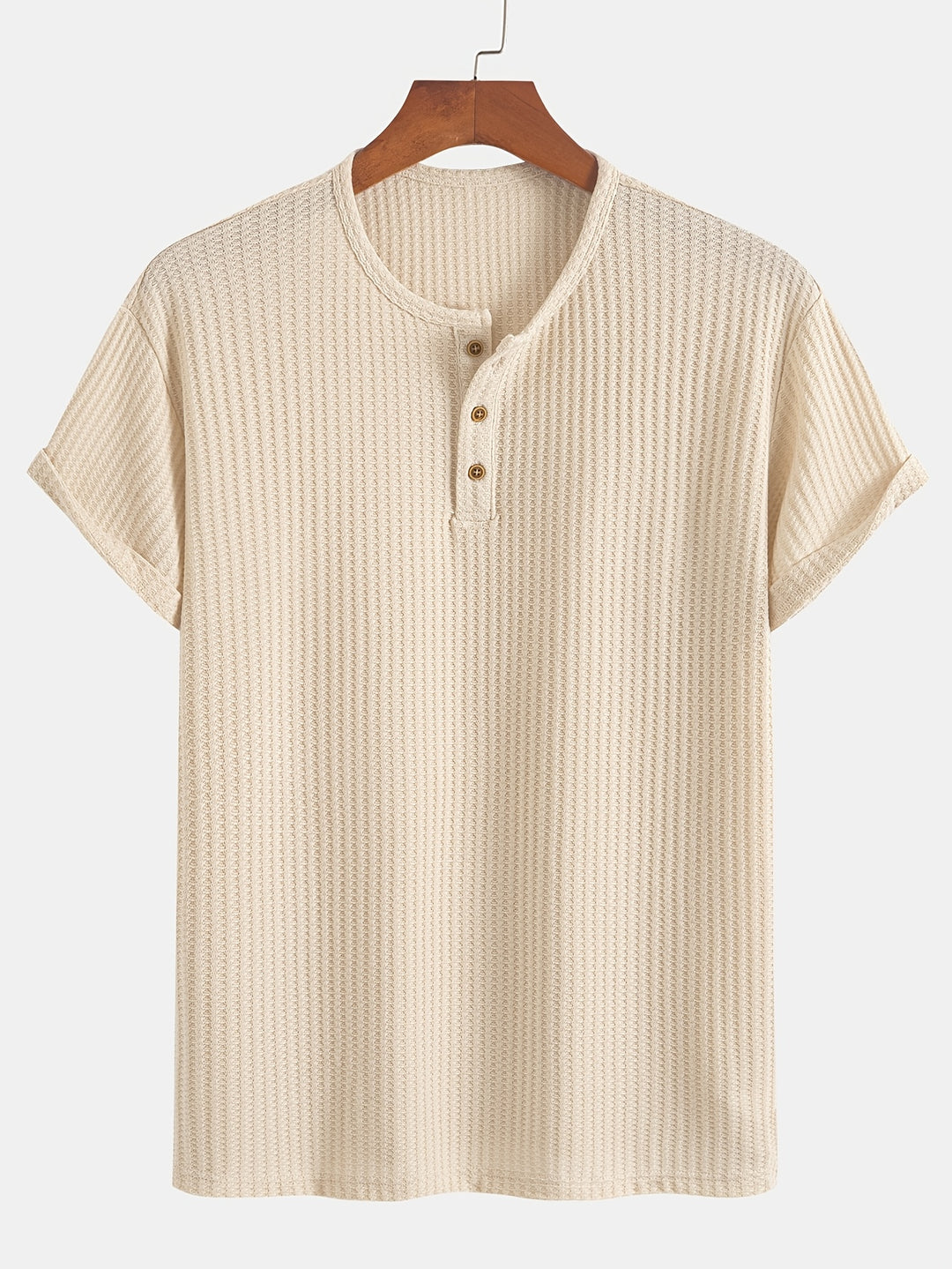 Augustus | Men's Ribbed Knit Henley T-Shirt