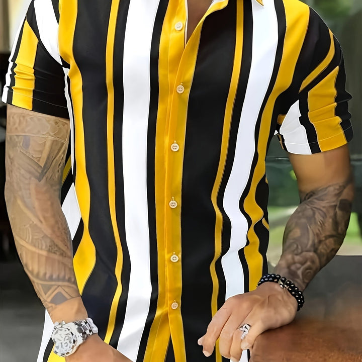 Albert | Men's Vertical Stripe Short Sleeve Shirt