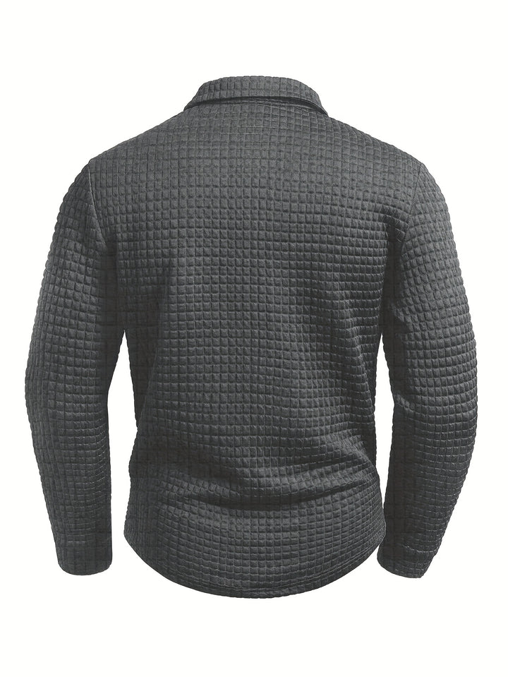 Hollis | Textured Long-Sleeve Polo Shirt