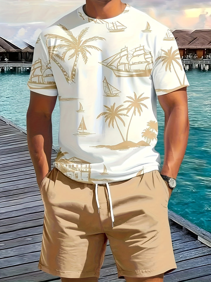 Miller | Men's Palm Print Shirt & Shorts Set