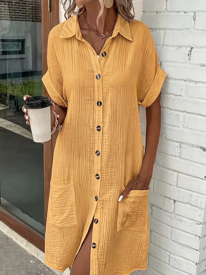 Estelle | Relaxed Button-Front Shirt Dress