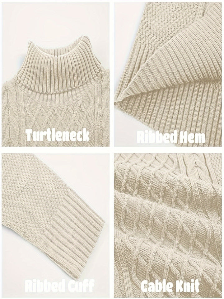 Garrett | Classic Cable-Knit Turtleneck Sweater