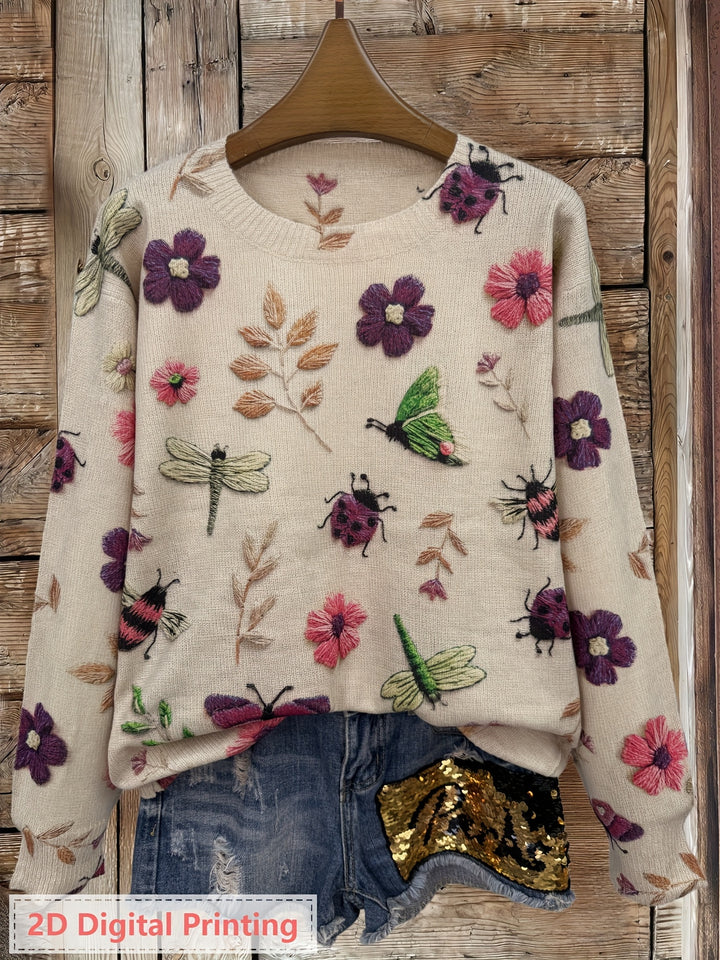 Coraline | Botanical Embroidered Sweater