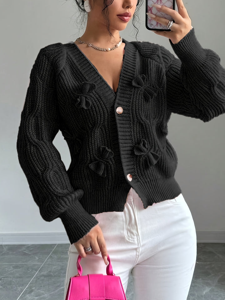 Evangeline | Bow-Detail Knit Cardigan