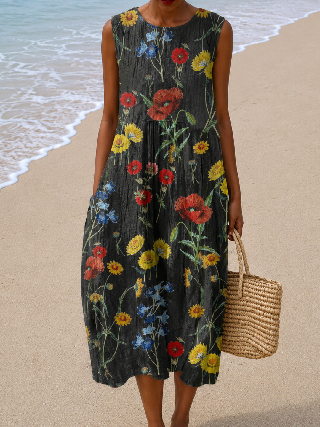 Marjorie | Sleeveless Relaxed Midi Dress