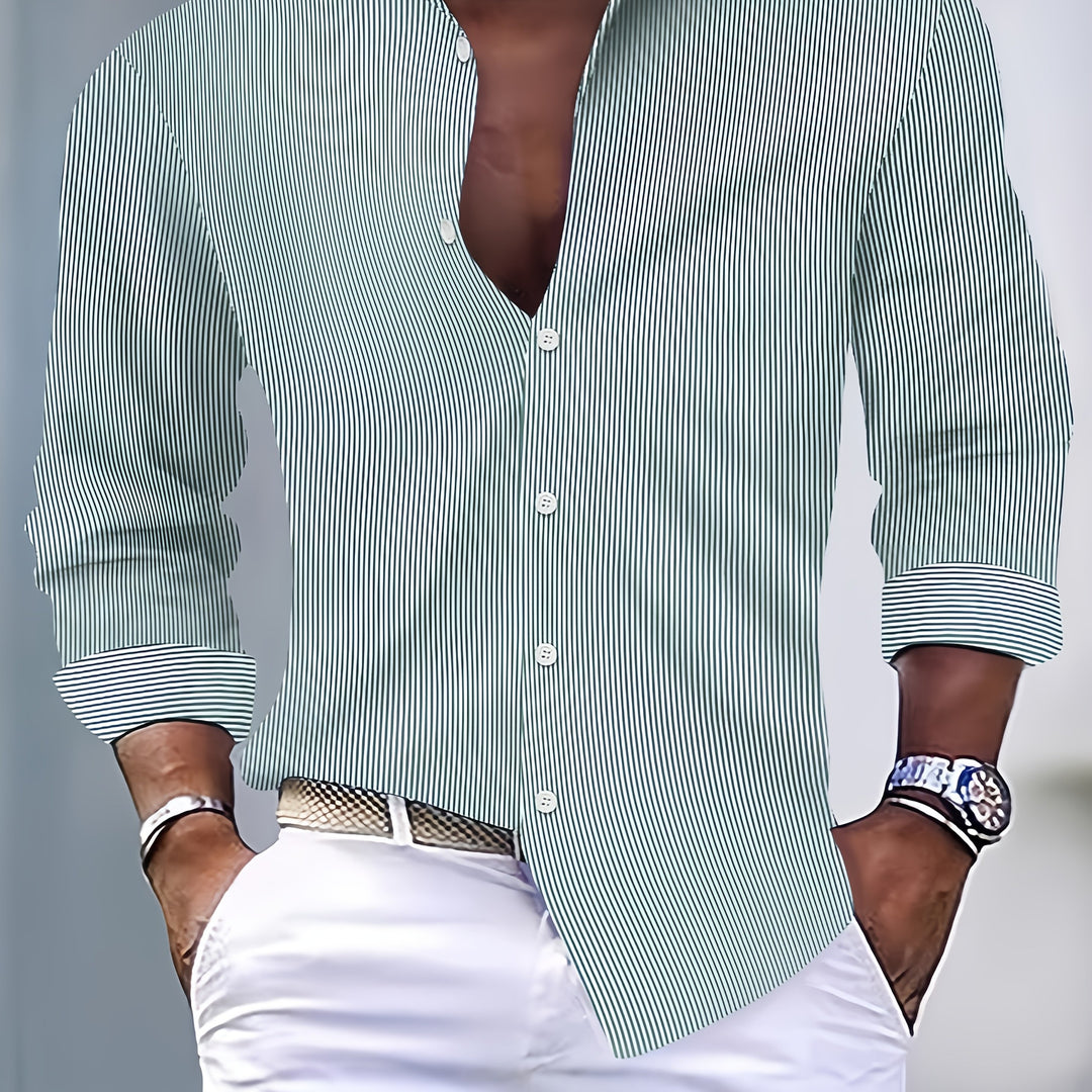 Colton | Men's Striped Long Sleeve Shirt