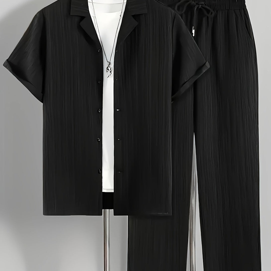 Elliot | Men's Cuban Collar Shirt & Pants Set