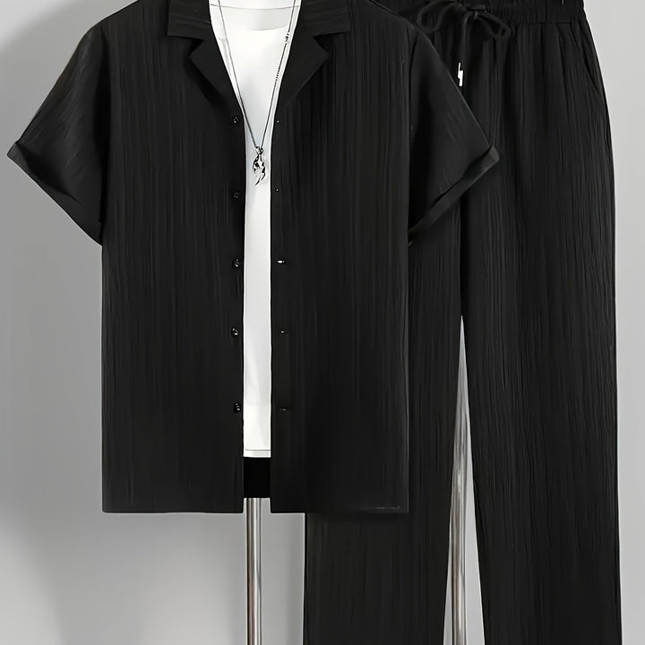 Elliot | Men's Cuban Collar Shirt & Pants Set