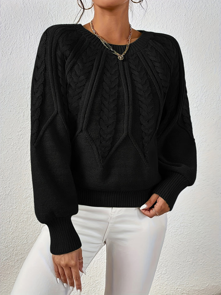 Greta | Cable-Knit Round-Neck Sweater