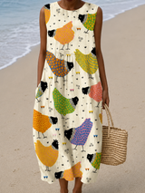 Piper | Sleeveless Printed Midi Dress