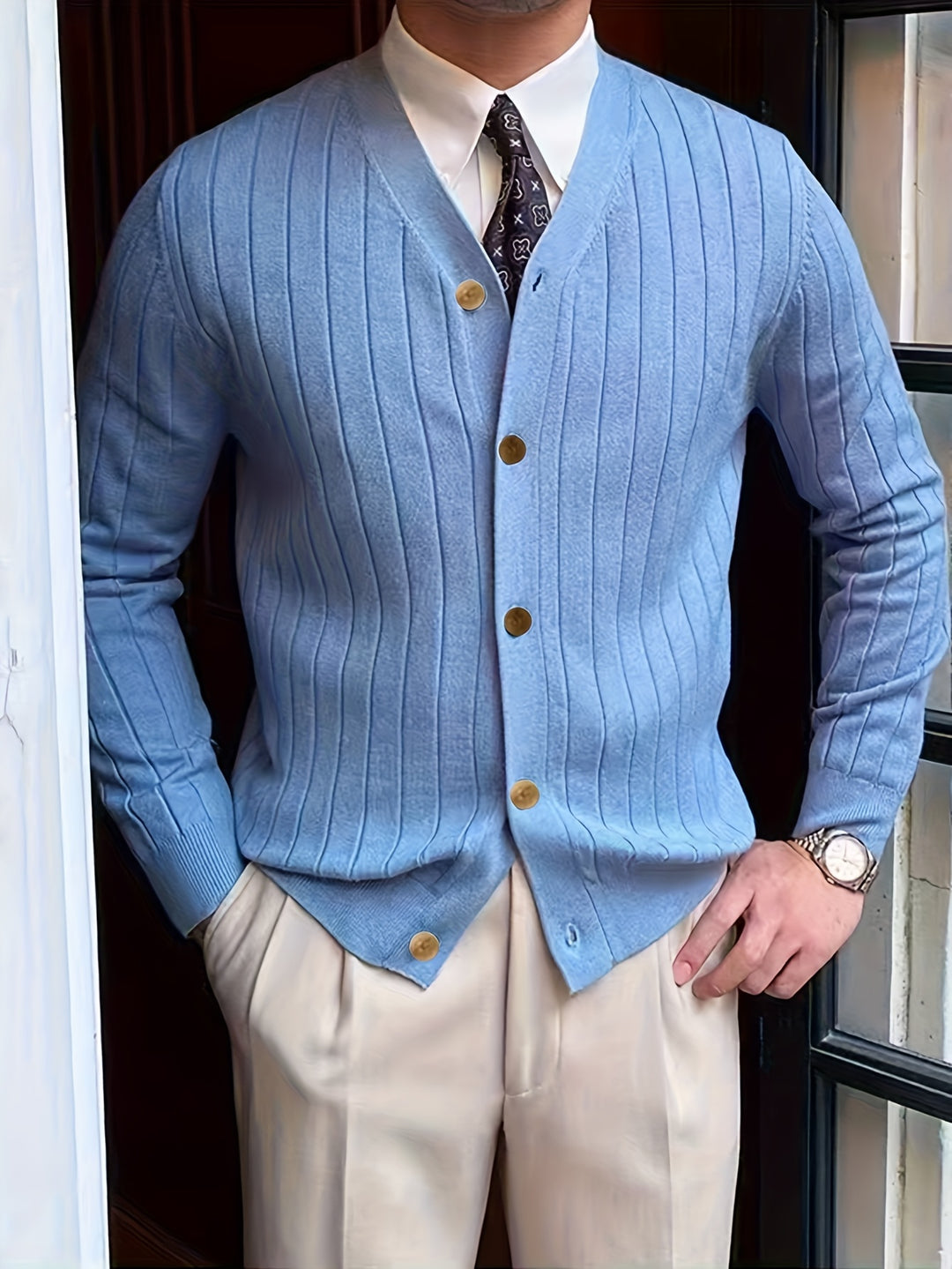 Oliver | Ribbed Button-Up Cardigan