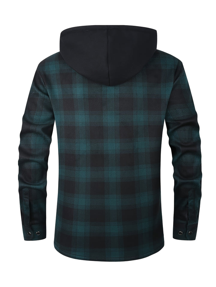 Nolan | Hooded Plaid Shirt Jacket
